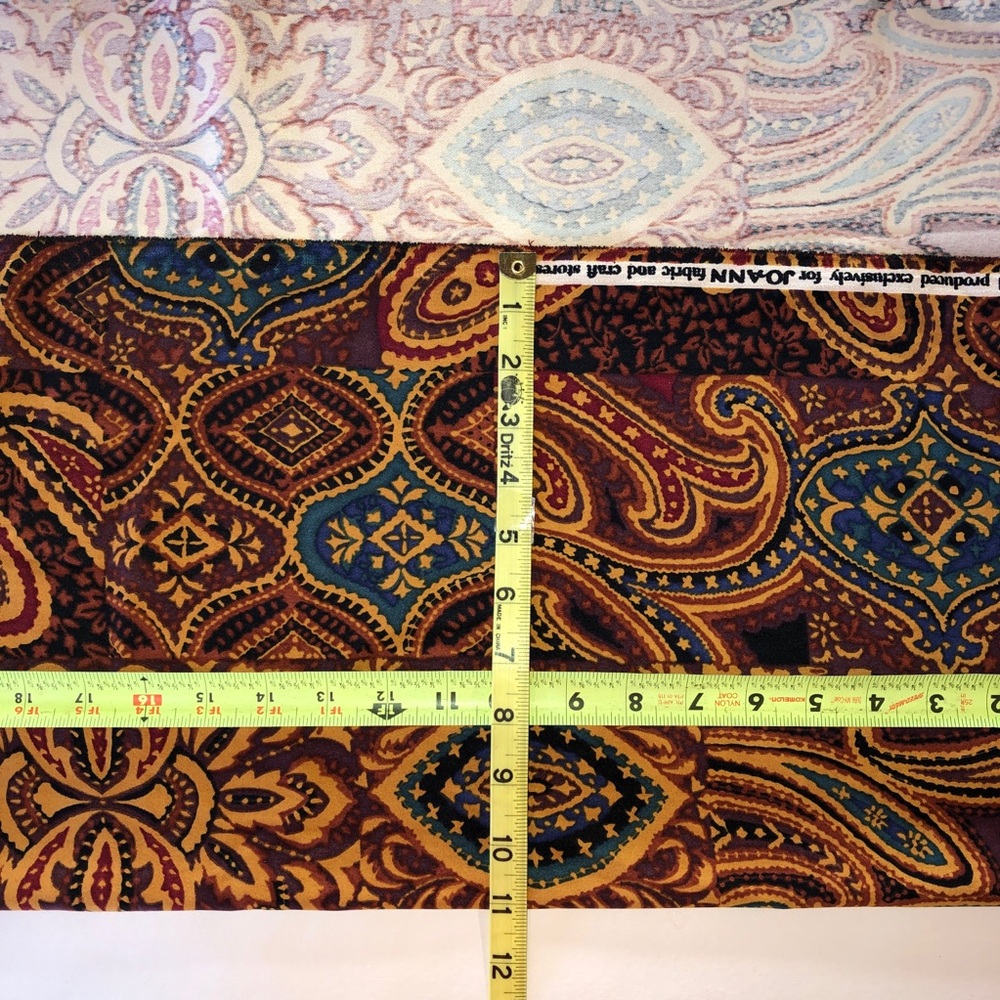 Cotton Blend Paisley Abstract Uncut Fabric (3.75 yds x 44”) GORGEOUS Colors! - Picture 9 of 15